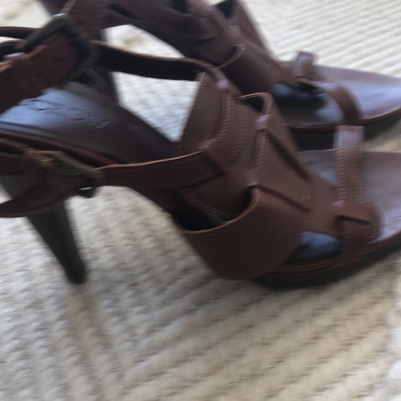 J Crew brown leather high heeled shoes Sz 8 1/2 - Picture 7 of 7